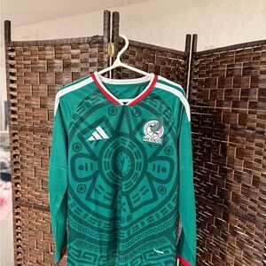 adidas Mexico Green Soccer Jersey with White & Red Accents